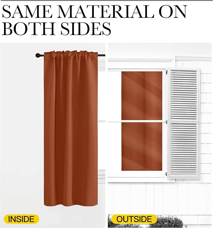 NICETOWN Halloween Blackout Curtain Blinds Window Panels, Burnt Orange Color - Image 6