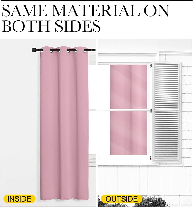 NICETOWN Crystal Pink Blackout Curtains 90" Long - Image 6