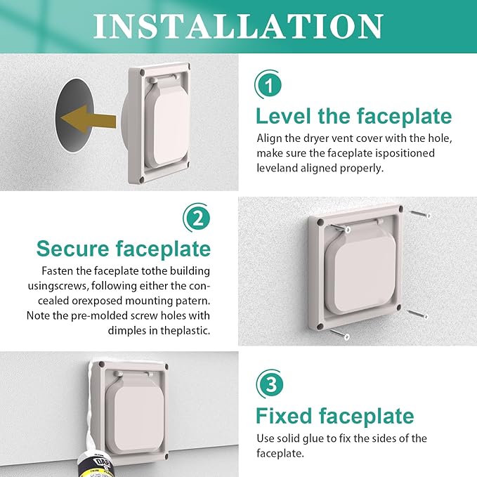 Dryer Vent Cover Outside 4 inch, Magnetic Door Design, Durable Airflow Vent - Image 5