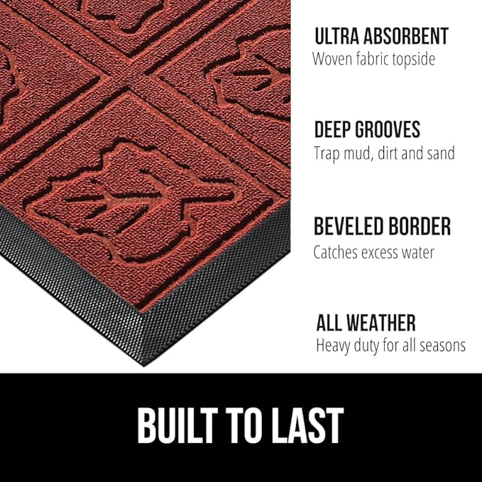 GORILLA GRIP 100% Waterproof All-Season WeatherMax Doormat 35x23, US Designed - Image 2