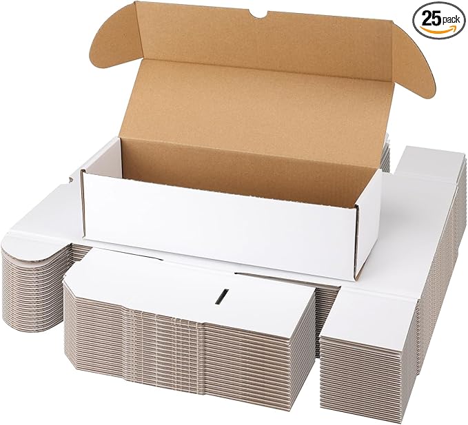 Bulk 900 Capacity Trading Cards Storage Box, in Total 25 Pack Brown White by Serwrsw
