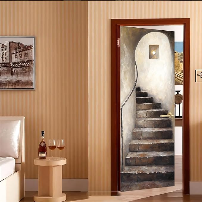 3D Door Stickers, Peel and Stick Vinyl Wallpaper, Self-Adhesive Mural Door Cover - Image 7