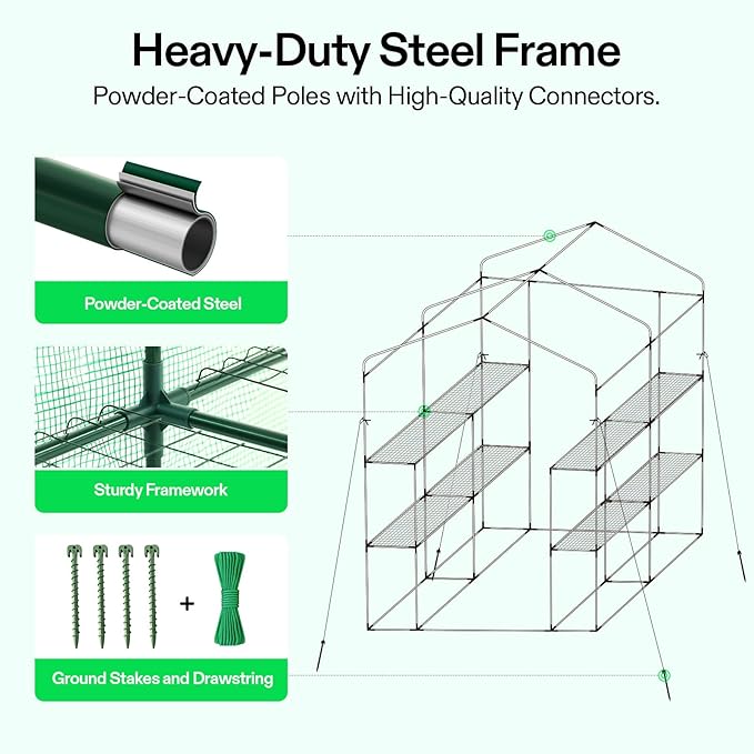 VIVOSUN 57x57x77 Inch Mini Walk in Green House - Image 3