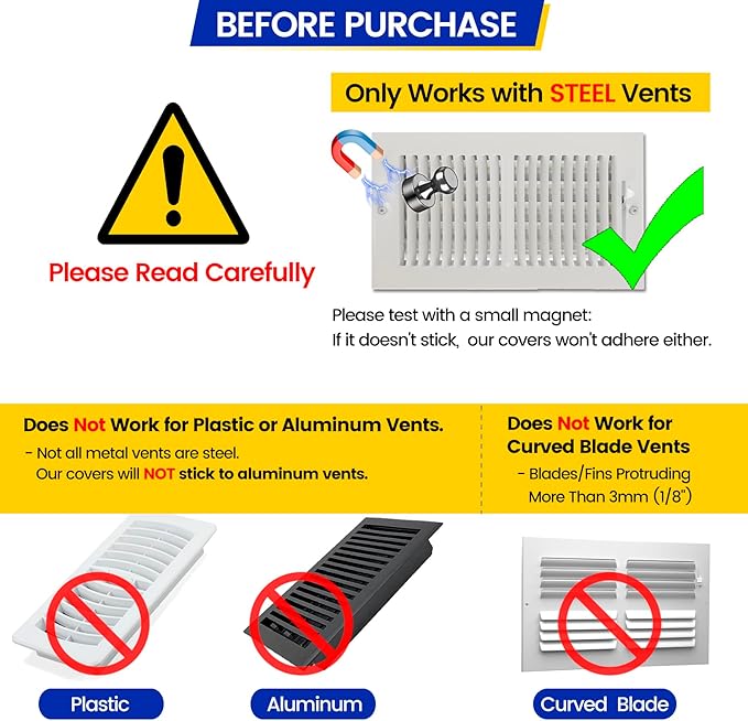 Magnetic Vent Covers, Extra Strong Magnets, 3.5" x 13.75" Ultra Thick 60mil - Image 3