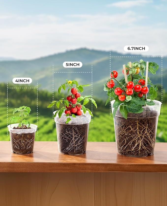 homenote Clear Nursery Pots for Plants, 4/5/6.7 Inch Plant Pot for Planting - Image 4