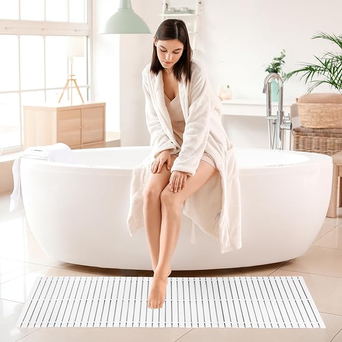 Bath Mat Bathroom Runner Long Large Rugs Floor Wood Shower Bathtub Waterproof - Image 6