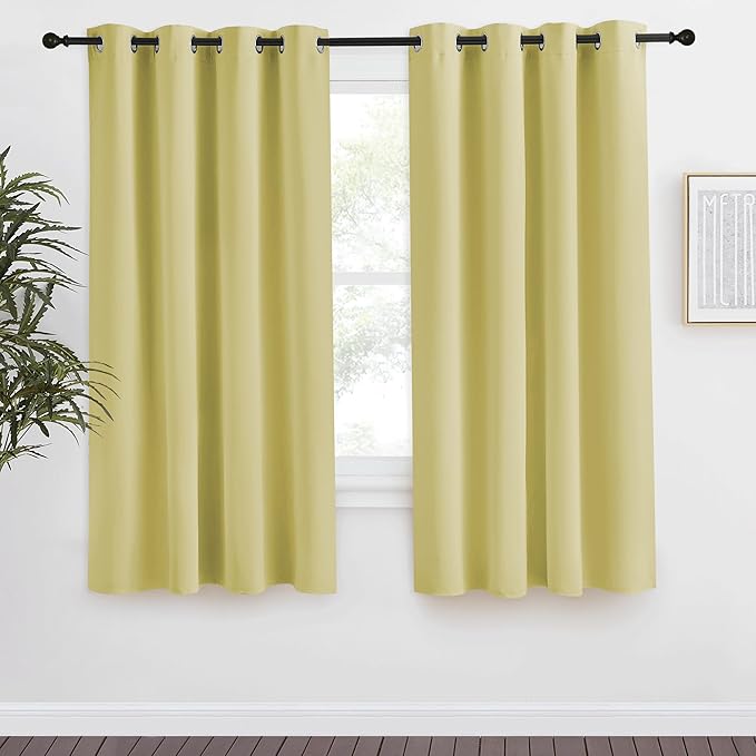 NICETOWN Paler Yellow Blackout Curtain 68 inch Long, 55 inches Width, 1 Panel by NICETOWN