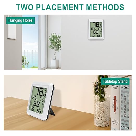 Urageuxy Indoor Hygrometer Thermometer, Digital Humidity Meter Temperature Gauge - Image 6