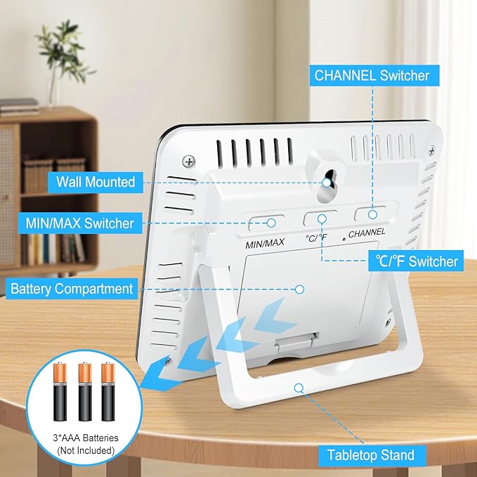 Urageuxy Indoor Outdoor Thermometer Wireless - Image 6