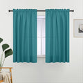 L.Z.E Non-See-Through Privacy Curtains 63 Inch Length 2 Panels Set, Teal Light by LZE