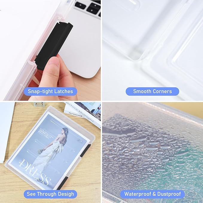 SAYEEC Portable Project Case A4 Plastic Transparent File Storage Box - Image 5