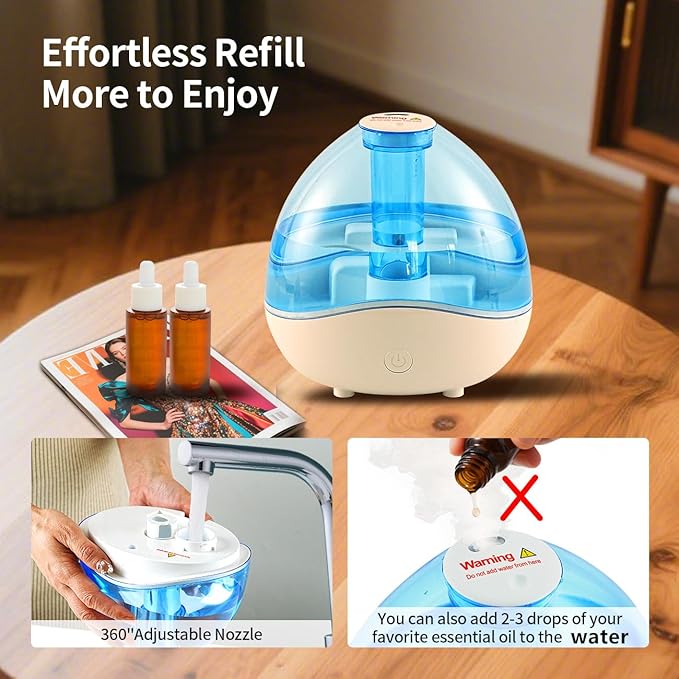 1.5L Cool Mist Humidifier for Bedroom - Image 3