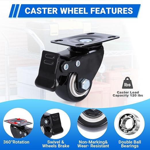 1.5 Inch Locking Casters Set of 4 - Image 5
