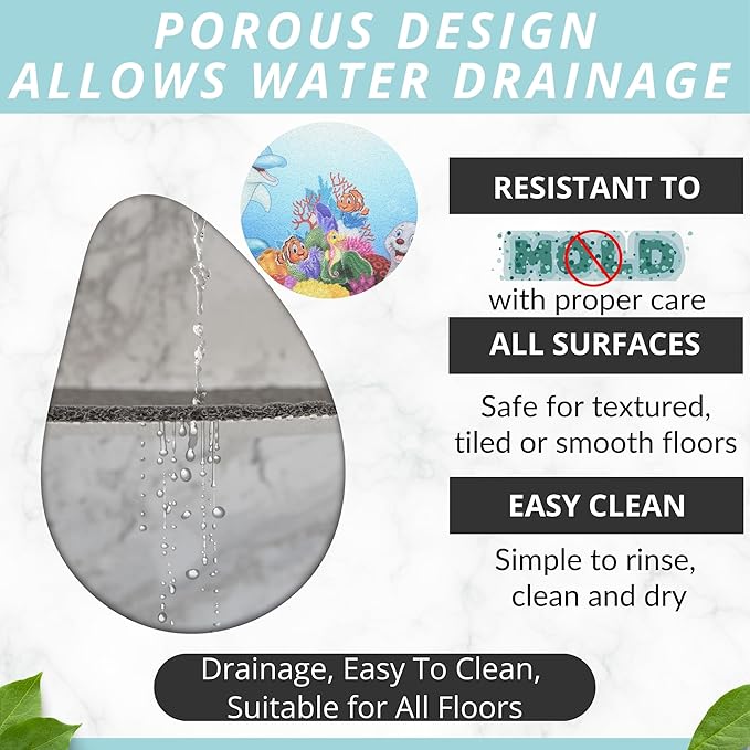 Enkosi Loofah Non-Slip Shower Mat – Square Anti-Slip Bath Mat - Image 4