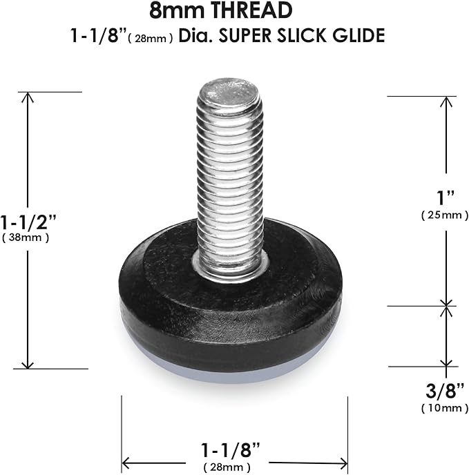 Slipstick Gorilla Outdoor Adjustable Furniture Levelers Weatherproof Screw in - Image 7