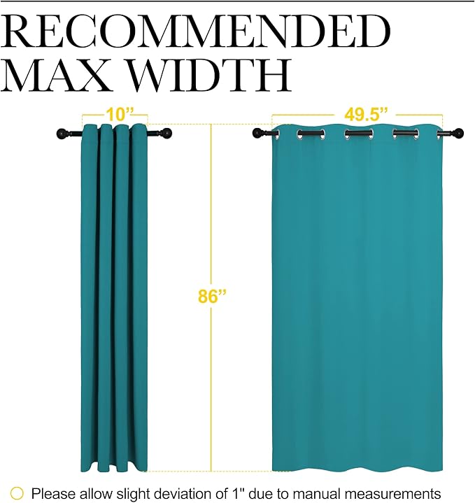 NICETOWN Room Darkening Curtains 86 inch Length 2 Panels, Thermal Insulated - Image 7