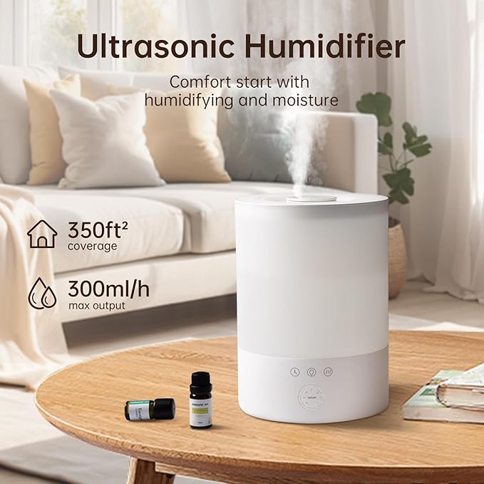YOGIN Humidifiers for Bedroom Large room, Top fill 2.5L Ultrasonic cool mist - Image 2