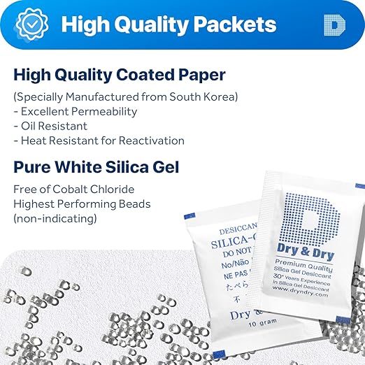 Dry & Dry Food Grade Silica Gel Desiccant Packs, Silica Packets - Image 2