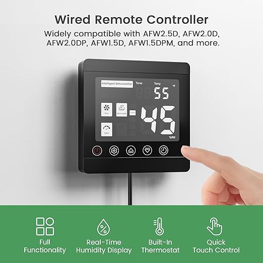 Waykar Remote Control for AFW Series Dehumidifiers – Digital Humidity & - Image 2