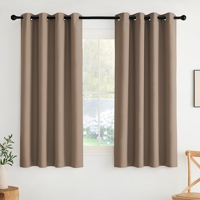 NICETOWN Room Darkening Draperies Curtains Panels, 2 Panels Cappuccino W52 x L63 by NICETOWN