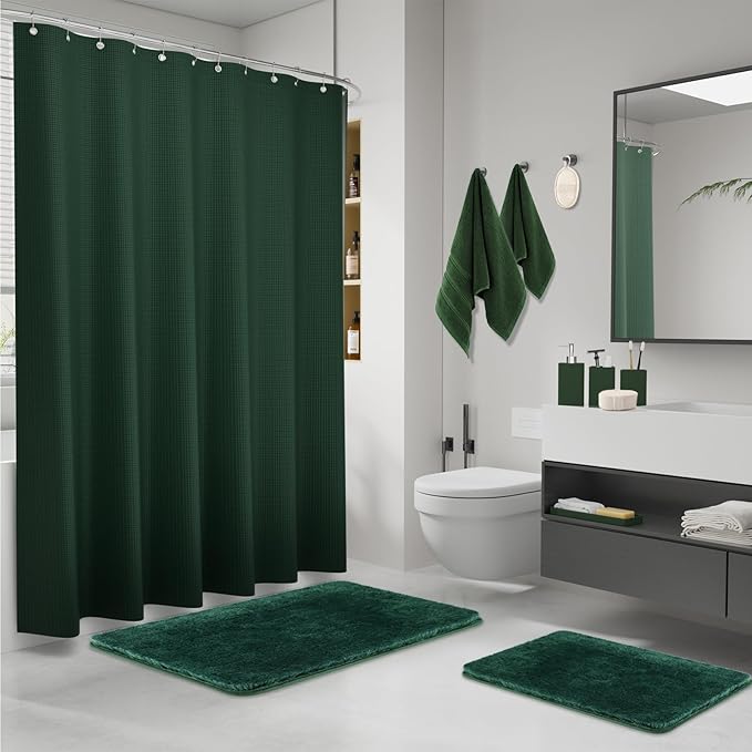 Green Bathroom Set, Dark Green Bathroom Accessories Set - Image 2