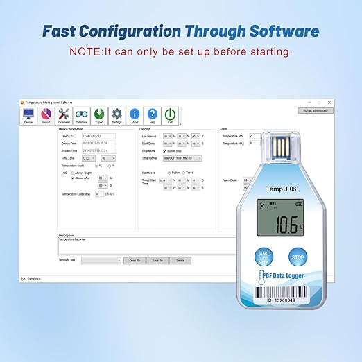 Tzone Temperature Data Logger USB Single Use Temp Recorder 1 Pack, Digital - Image 3