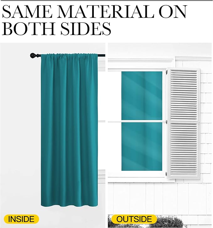 NICETOWN Peacock Blue Blackout Curtains Panels - Image 6