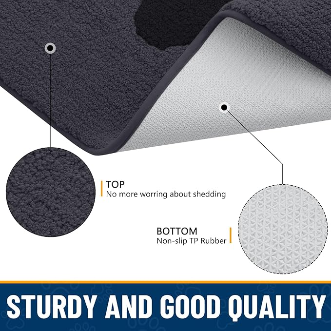 Smiry Dog Door Mat for Muddy Paws, Absorbs Moisture and Dirt, Low-Profile - Image 6