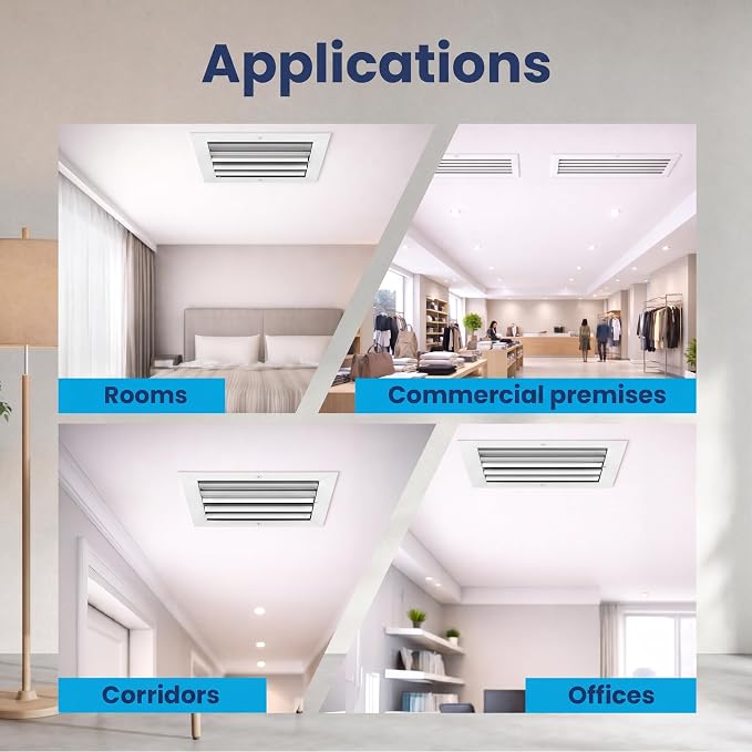 6x6 Aluminum 2-Way Air Vent Register HVAC Duct Cover Wall Ceiling Quiet - Image 5