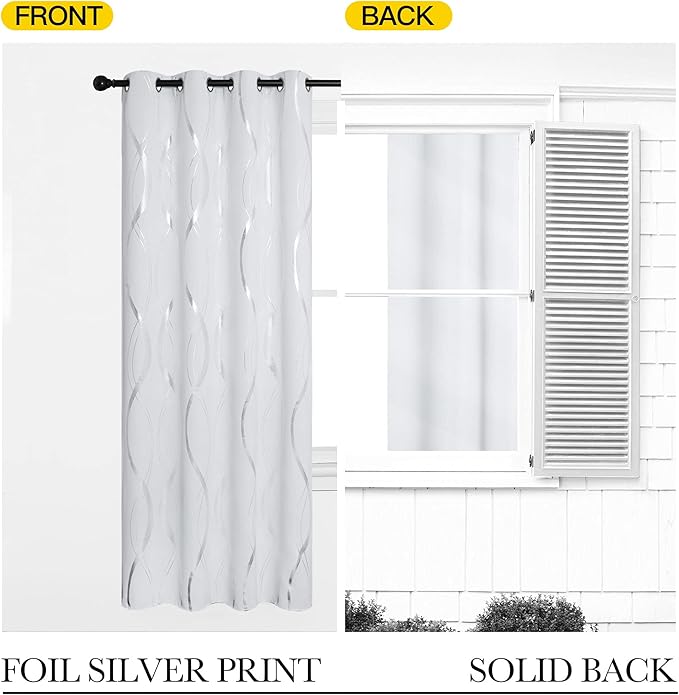 NICETOWN Greyish White Blackout Curtains - Image 6