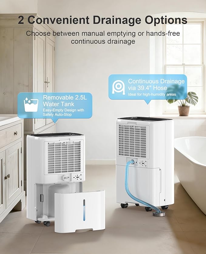 5000 Sq.Ft Dehumidifiers for Home, 52 Pints Compressor Dehumidifier for Basement - Image 5