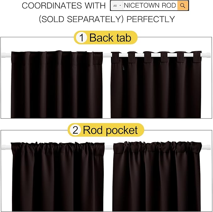 NICETOWN Window Curtains Blackout Drapery Panels - Image 3