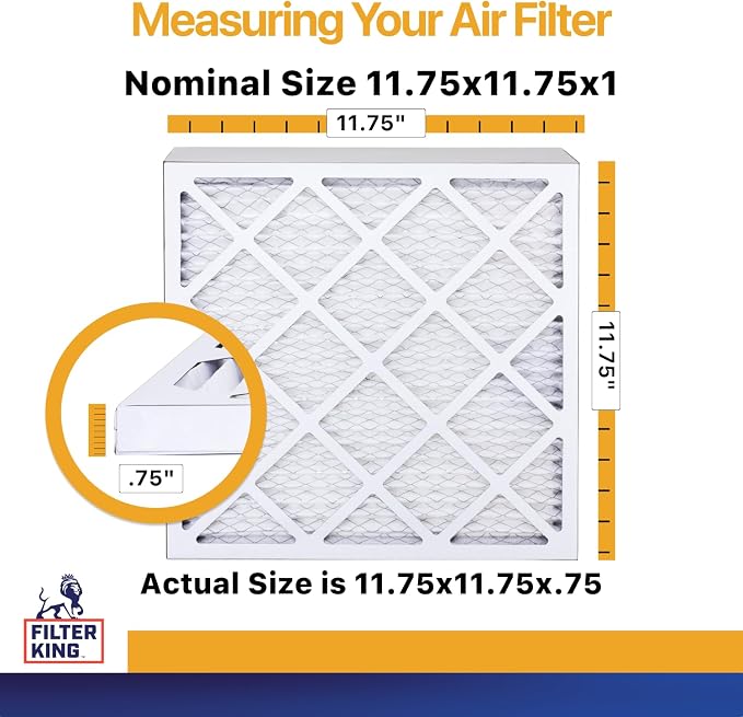 Filter King 11.75x11.75x1 Air Filter | 6-PACK | MERV 13 | HVAC Pleated AC - Image 2