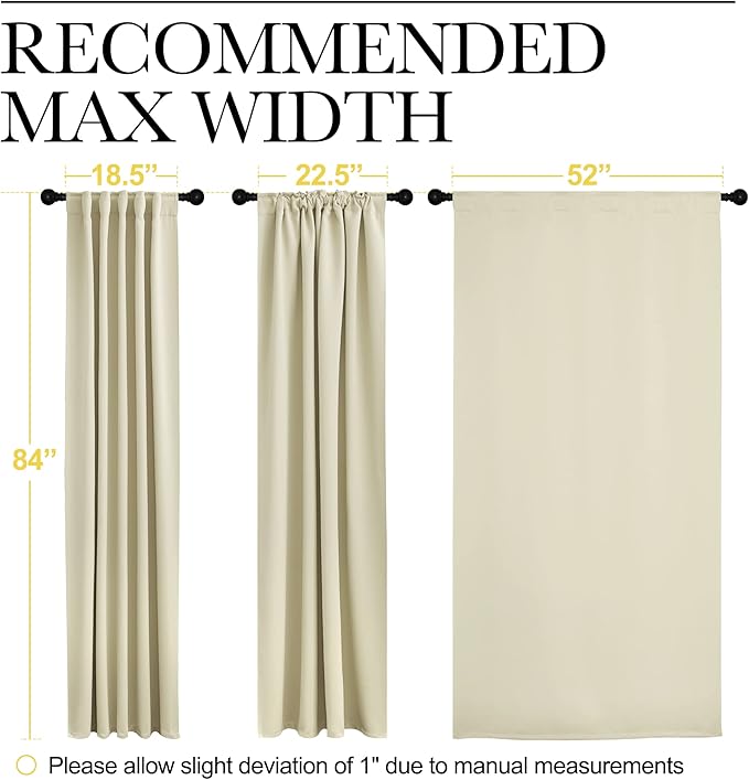 NICETOWN Living Room Room Darkening Curtains, Soft and Smooth Fabric Draperies - Image 7