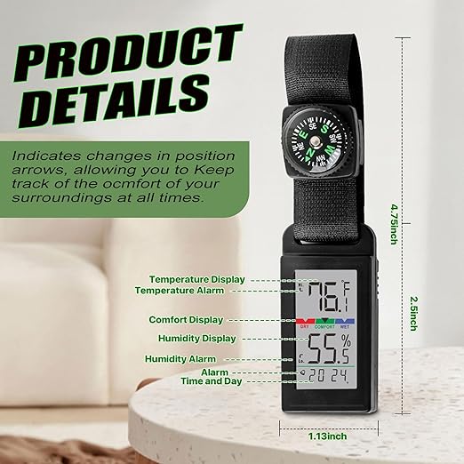 Indoor Outdoor Portable Thermometer Hygrometer - Image 3