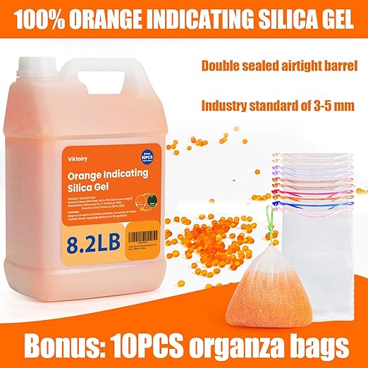 8.2LBS Silica Gel Desiccant Beads, Premium Color Indicating Reusable Desiccant - Image 4