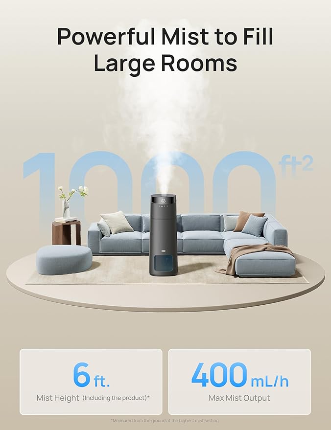 DREO 16L Smart Humidifier Large Room 1000 ft², 130H Cool Mist Air Humidifiers - Image 3
