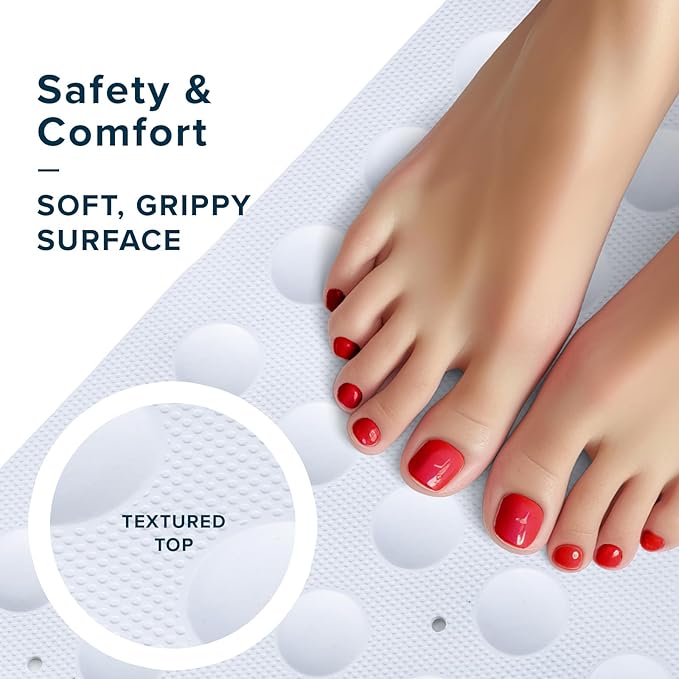 SlipX Solutions Square Natural Rubber Shower Stall Mat, 21” x 21”, Non Slip - Image 3