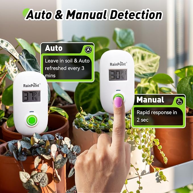 RAINPOINT Smart Digital Wireless Plant Moisture Meter Houseplant Indoor - Image 3