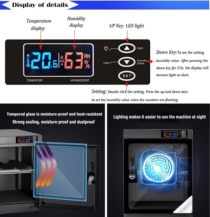 100L Electronic Camera Storage Dry Cabinet, 5 Layers Camera Digital - Image 4