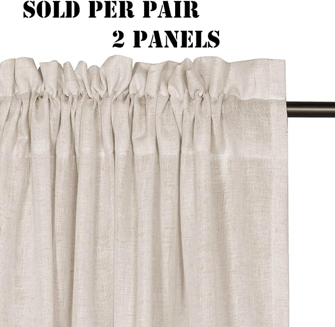 H.VERSAILTEX Light Filtering Linen Textured Curtains - Image 2