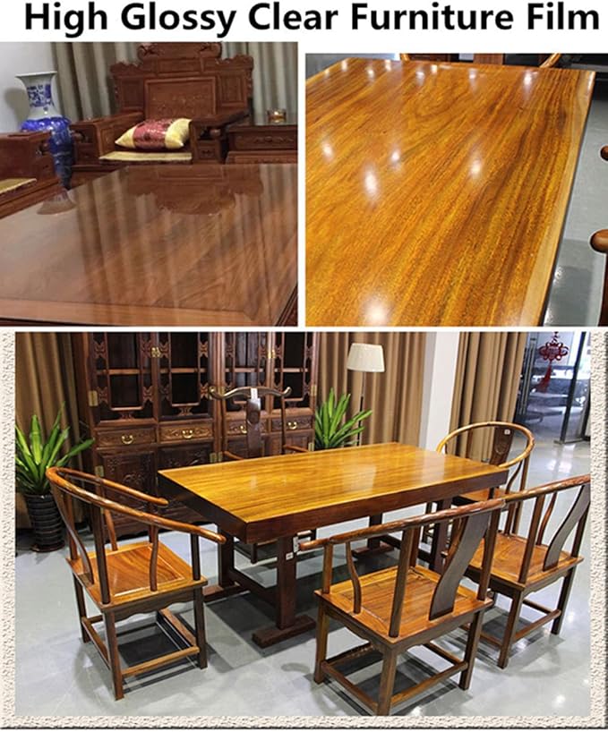 HOHOFILM 2mil Transparent Furniture Protective Film Heat Resistance Gloss Table - Image 5