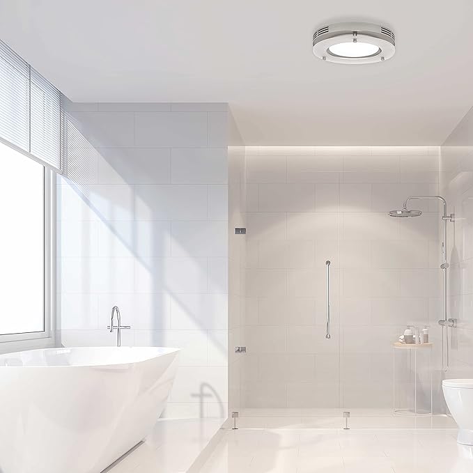 Homewerks 7117-02-HW Bathroom Fan Integrated LED Light Ceiling Mount Exhaust - Image 6