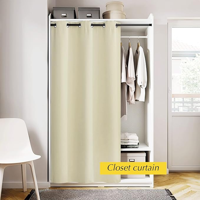 NICETOWN Patio Door Curtain Panel Blackout Drapes 42"x 80" Doorway Curtain - Image 3