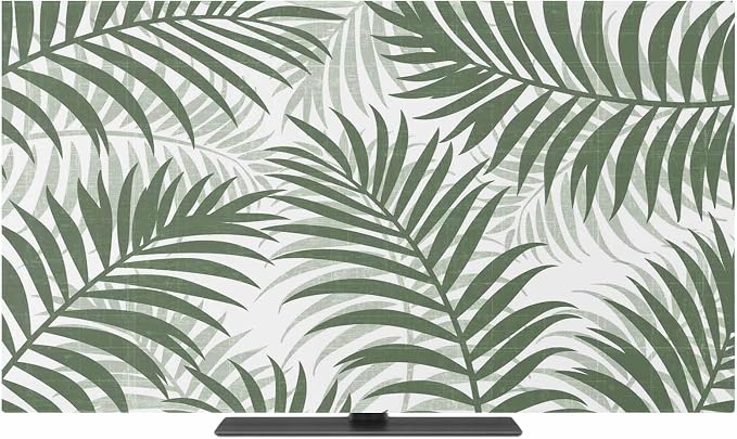 Palm Leaf Summer Forest Indoor TV Cover, Elastic TV Screen Protector Green - Image 2