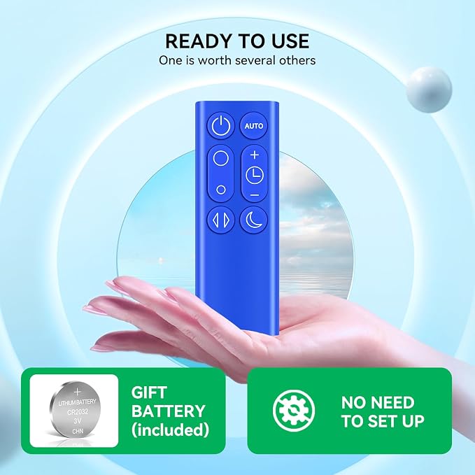 Replacement Remote for Dyson DP01/DP03/TP02/TP03 Fan-Blue | Easy pairing - Image 2