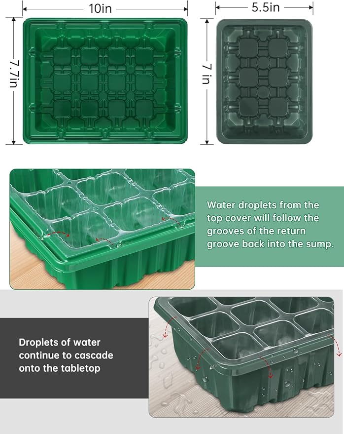 Seed Starter Tray Medium Size 4 Packs, Seed Starter Kit - Image 5