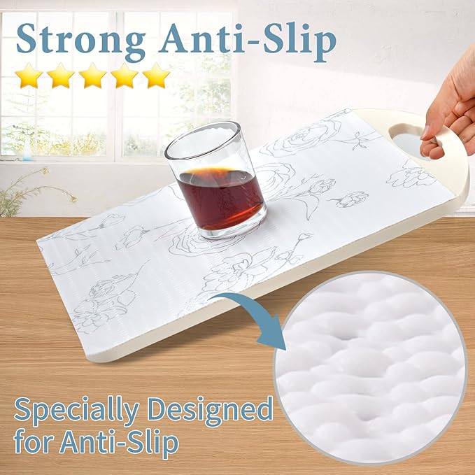 Shelf Liners for Kitchen Cabinets 12in x 20FT Non Adhesive Drawer Liner Sliver - Image 3