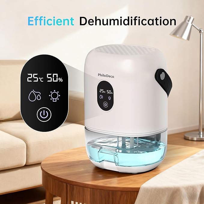 PHILODECO 280 Sq. Ft 35 OZ Dehumidifier, Portable Small Dehumidifiers - Image 3