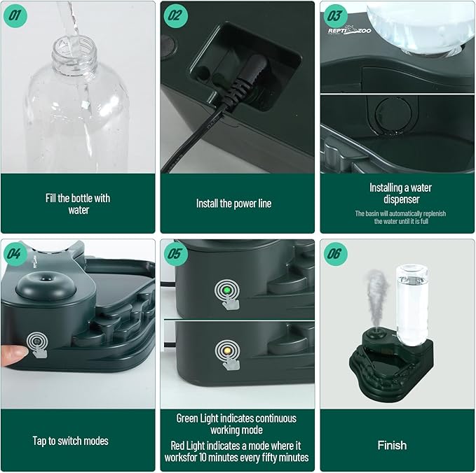 REPTI ZOO Water Feeder and Fogger, 2 in 1 Reptile Humidifier - Image 6
